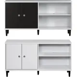 trendteam Evolution Lowboard 136 x 70 x 36 cm Weiß MDF/Spanplatte