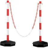 Wiltec Parkplatz Absperrung 80 x 28 x 28 cm Rot/Weiß
