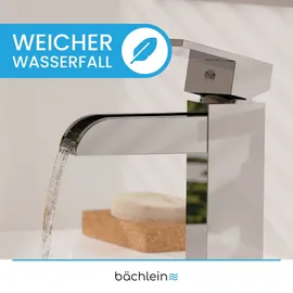 Bächlein Badarmatur Sotira fürs Bad in Bachlauf-Design, Einhebelmischer mit langlebiger Keramikkartusche und Montage-Set, Bad Wasserhahn Chrom