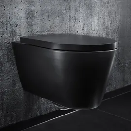 Laufen Kartell Wand-WC mit WC-Sitz Schwarz matt spülrandlos