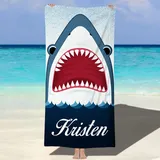 MJARTORIA Personalisiert Strandtuch Microfaser Badetuch mit Namen Kinder Damen, Beach Towel Handtuch Badetuch Stranddecke Schnelltrocknend für Reise Schwimmen Sauna Yoga Fitness 76x152cm Mikrofaser