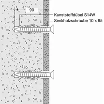 Hewi 801 Befestigung BM10.2 für Stützklappgriffe