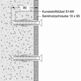 Hewi 801 Befestigung BM10.2 für Stützklappgriffe