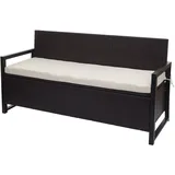 Mendler HWC-F39 3er Sitzbank 150 x 70 x 85 cm Braun