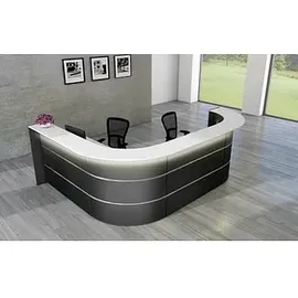 Kerkmann Empfangstheke BARI L-Form, anthrazit, weiß 335,0 x 235,0 x 112,0 cm