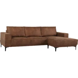 OTTO home Ecksofa OTTO HOME "Polsterecke Oland, Struktur, Flachgewebe, Luxus-Microfaser, Boucle", braun (cognac), B:280cm H:85cm T:152cm, Struktur weich (100% Polyester);Luxus-Microfaser (100% Polyester);Webstoff (100% Polyester), Sofas, Ecksofa, L-Form, 280 cm,
