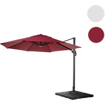 Mendler Gastronomie-Ampelschirm HWC-A96, Sonnenschirm, rund Ø 3,5m Polyester Alu/Stahl 26kg ~ bordeaux mit Ständer