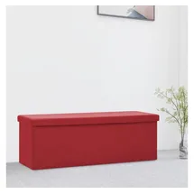 vidaXL Faltbare Sitzbank mit Stauraum Weinrot PVC