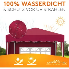 Kronenburg Handel Kronenburg Faltpavillon 3 x 3 m inkl. 2 Seitenteile Rot