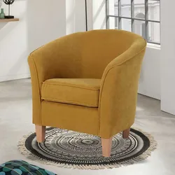Kleiner Sessel gelb in modernem Design 70 cm breit - 74 cm hoch