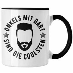 Trendation Tasse Trendation – Onkel mit Bart Tasse Geschenk Kaffeetasse Geschenkidee schwarz