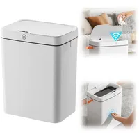 MECO Mülleimer, 12L Automatischer Mülleimer mit Intelligenter Sensor mit Deckel weiß