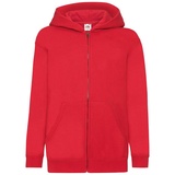 FRUIT OF THE LOOM KIDS CLASSIC HOODED SWEAT JACKET - Unisex Kinder Kapuzen Sweat-jacke, rot, 152