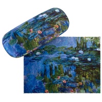 von Lilienfeld Brillenetui Claude Monet: Seerosen Blumen Kunst Motiv Brillenbox, stabiles mit Mikrofaser bezogenes Hardcase blau