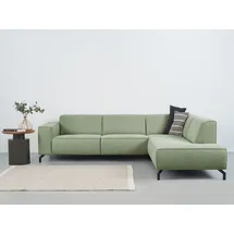 PLACES OF STYLE Ecksofa Lorcan, in Lederoptik oder Strukturstoff lieferbar, grün