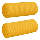 vidaXL Bolsterkissen 2 Stück Helles Gelb Ø 15 X 40 Cm Cordstoff Vidaxl