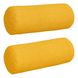 vidaXL Bolsterkissen 2 Stück Helles Gelb Ø 15 X 40 Cm Cordstoff Vidaxl
