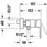 Duravit D-Code Einhebel-Brausemischer Aufputz,