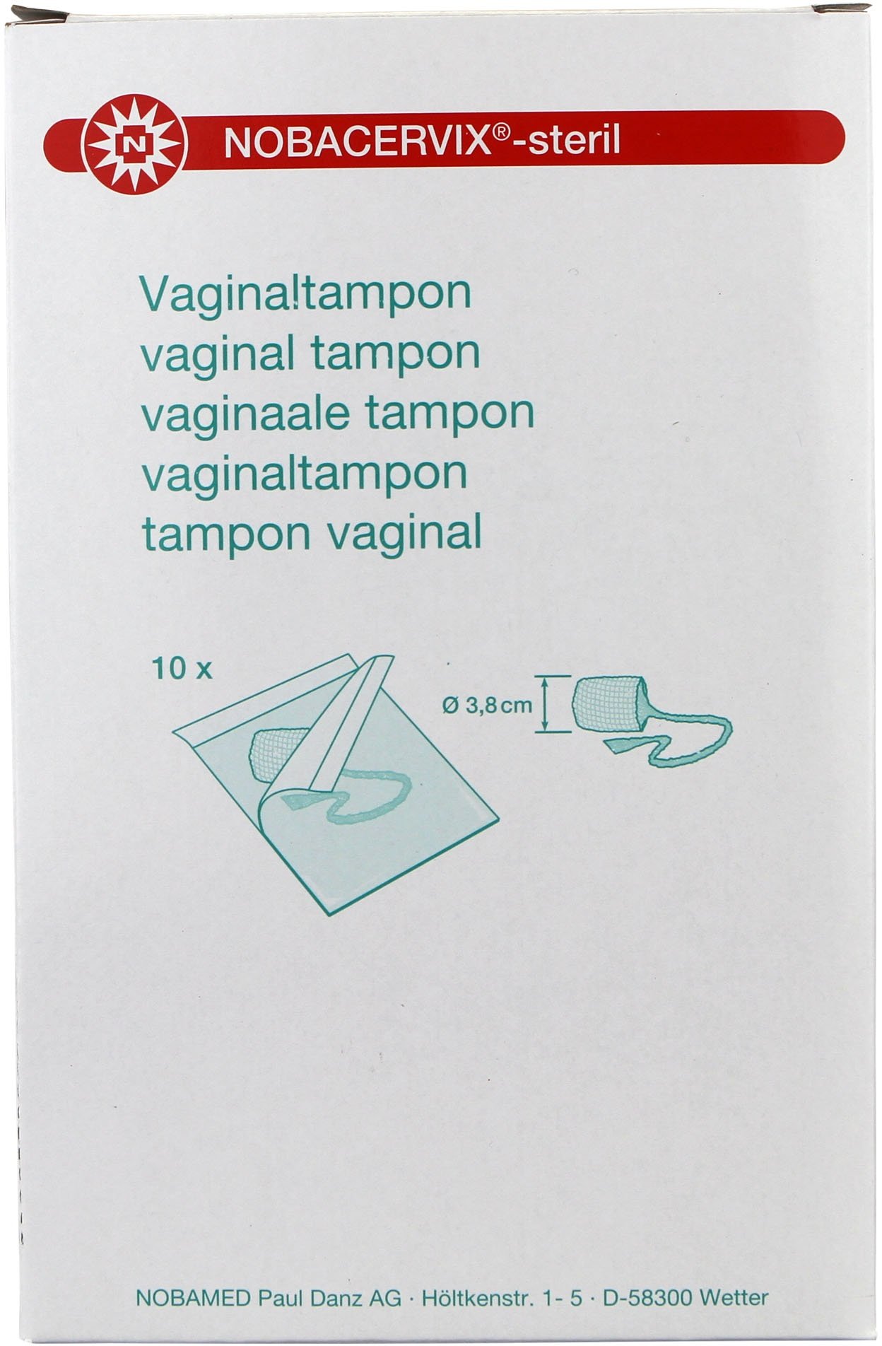 NOBACERVIX Netz-Watte-Tampon steril 10 Stück