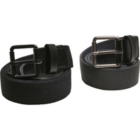 URBAN CLASSICS Stretch Basic Belt 2-Pack, Black/Charcoal, L/XL