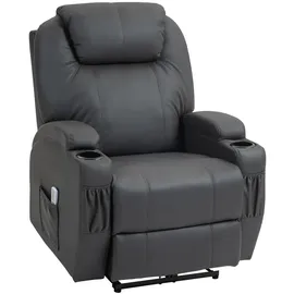 Homcom Relaxsessel Kunstleder 0 x 0 x 0 cm Dunkelgrau elektrisch mit Massagefunktion