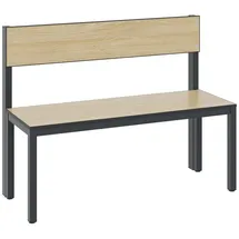 C+P Umkleidesitzbank Basic Plus 100 x 40,7 x 79,6 cm Schwarzgrau/Eiche Sereno