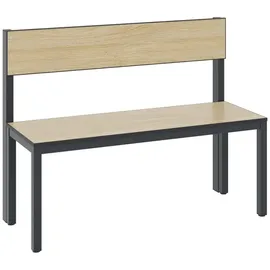C+P Umkleidesitzbank Basic Plus 100 x 40,7 x 79,6 cm Schwarzgrau/Eiche Sereno