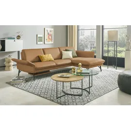 HIMOLLA Eckcouch Leder 2-Sitzer Gelb