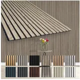 Hexim Wanddekoobjekt AP06 (Akustikpaneele 278x60cm Holz Comfort - flexible Holzpaneele Platten Lamellenwand MDF Wandpaneele Lamellenverkleidung Wandverkleidung schalldämmend 1.67m2 Sonoma Oak) braun