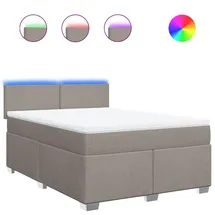 vidaXL Boxspringbett mit Matratze Taupe 140x200 cm Stoff