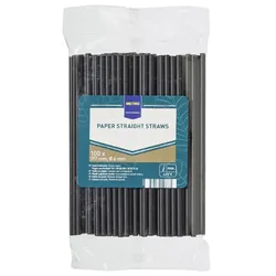 METRO Professional Trinkhalm, Papier, 20 cm, schwarz, 100 Stück