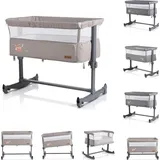 Cangaroo Beistellbett Always Together Schaukel, Matratze, verstellbar, rutschfest beige