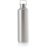 EQUA Timeless Isolierte Trinkflasche, doppelwandig, Edelstahl, 24 Stunden kalt oder bis zu 12 Stunden heiß, BPA-frei, auslaufsicher, haltbar, multifunktional (Steel, 1000ml)