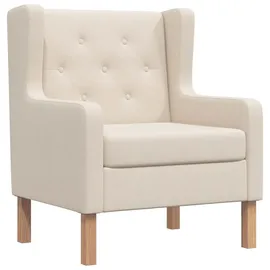 vidaXL Sessel Orla Polyester 60 x 90 x 114,4 cm Cremeweiß mit Kissen