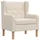 vidaXL Sessel Orla Polyester 60 x 90 x 114,4 cm Cremeweiß mit Kissen