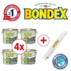 BONDEX Gartenholz Öle, Wasser-stop Abperleffekt, Wetterschutz, UV-Schutz, 10 l, UV-Öl Grau