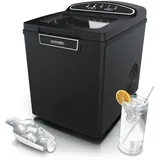 Arendo Eiswürfelmaschine elektrisch, 12-15 kg in 24 h, 1,8 Liter Eiswürfelbereiter, Eiswürfel in 7,5 - 8,5 min, Ice Cube Maker, 105 Watt, Schwarz
