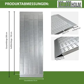 Baumarktplus TRUTZHOLM 1 x Auffahrrampe 200 x 70 cm Traglast 270kg Alu grau profiliert