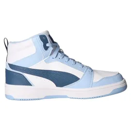Puma Rebound V6 Mid Unisex Weiß/Dark Indigo/Haute Tropic 39