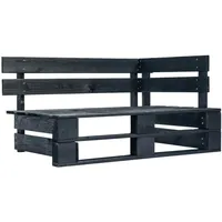 VidaXL Outdoor-Eckbank Paletten Holz Schwarz