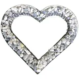 Gartenwelt Riegelsberger Herz Gitter mit kleinen Ice Blue Steinen für Allerheiligen Grabschmuck Grabgestaltung Grabdeko Pflanzschale