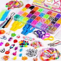 modacraft Loom Bänder Set für Armbänder 2800+ 36 Farben Loom Rubber Bands Kit Mit Accessoires DIY Bunt Gummibänder für Kinder Mädchen Jungs