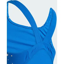 adidas Badeanzug V-förmiges Rückendesign Glitzer-Details Blau 116