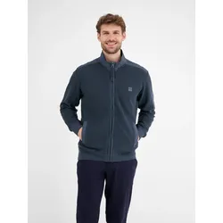 Sweatjacke LERROS "LERROS Sweatjacke in Zig-Zag-Struktur", Herren, Gr. XL, blau (classic navy), 100% Baumwolle, Sweatjacken