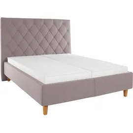 Home Affaire Polsterbett HOME AFFAIRE "Sunley 140", grau (hellgrau), B:183cm L:210cm, Struktur (100% Polyester);Samtstoff (100% Polyester), Betten, Polsterbett, Kreuzsteppung, Kopfteilhöhe 142 cm, ohne oder mit Matratze/Lattenrost