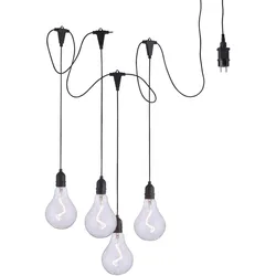 LED Pendelleuchte, schwarz, spritzwassergeschützt, modern
