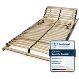 Sleepneo Lattenrost 140x200, Kopfteil verstellbar, Ergonomischer 7-Zonen-Lattenrost, Buchenholz, 28 Latten, Selbstmontage, hohe Traglast bis 150Kg