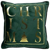 Dutch Decor Zierkissen Deko Kissen Weihnachten Christmas Grün Gold Samt 45 cm, Weihnachtskissen grün