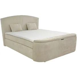 Jockenhöfer Gruppe Boxspringbett »Pia, inklusive Strauraum im Fussteil« 7-Zonen-TTFK-Mmatratze, KS-Topper, verschiedene Härtegrade wählbar beige