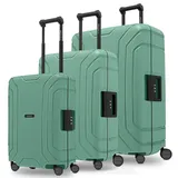 Redolz Essentials 15 4-Rollen Kofferset 3-tlg. mit Dreipunkt-Verschluss sea green